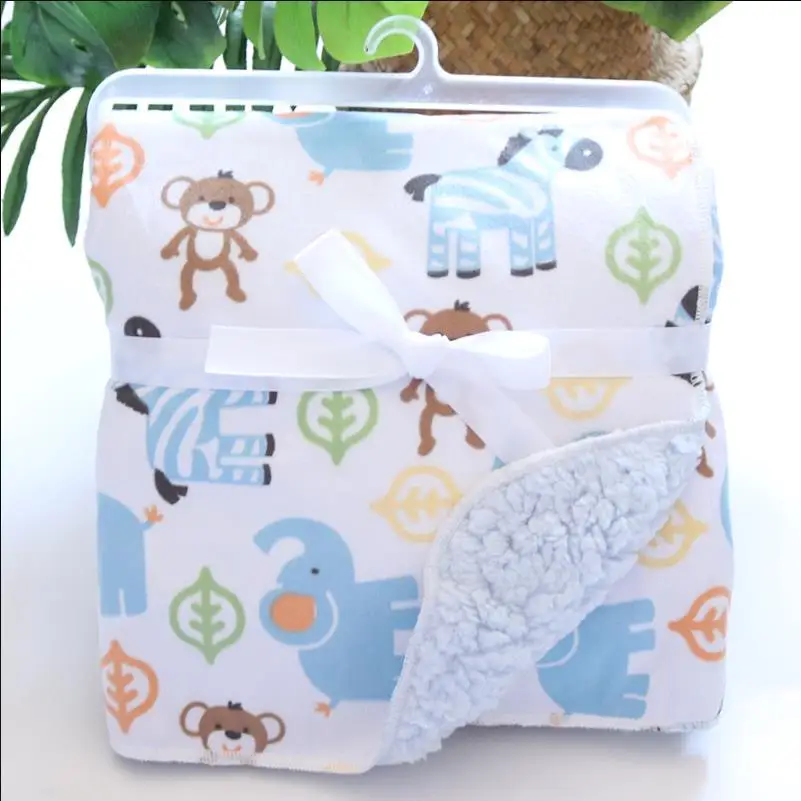 Baby Blankets New Thicken Double Layer Coral Fleece Infant Swaddle Bebe Envelope Wrap Owl Printed Newborn Baby Bedding Blanket - Image 5