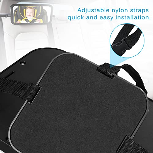 Baby Car Mirror, DARVIQS Seat Safely Monitor Infant Child in Rear Facing Seat, Wide View Shatterproof Adjustable Acrylic 360°for Backseat, Crash Tested and Certified for Safety - Image 3