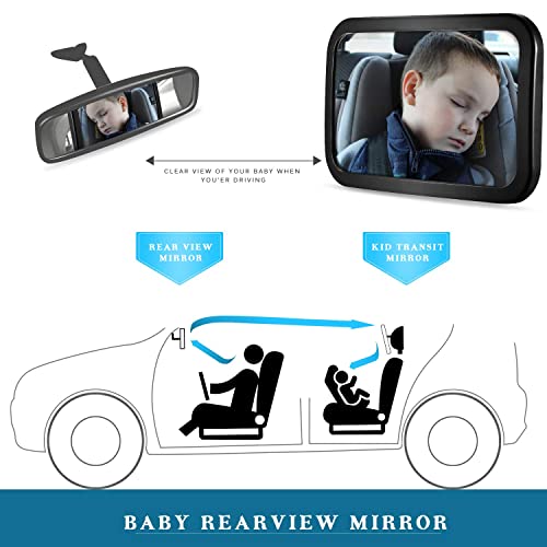 Baby Car Mirror, DARVIQS Seat Safely Monitor Infant Child in Rear Facing Seat, Wide View Shatterproof Adjustable Acrylic 360°for Backseat, Crash Tested and Certified for Safety - Image 6