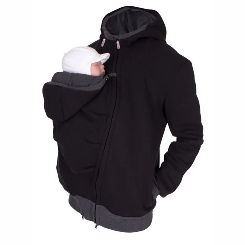 Baby Carrier Hoodies For Father Kangaroo Dad men hoodie Winter Clothes Multifunctional Men Jacket Coat Infant Sweatshirts - Image 5