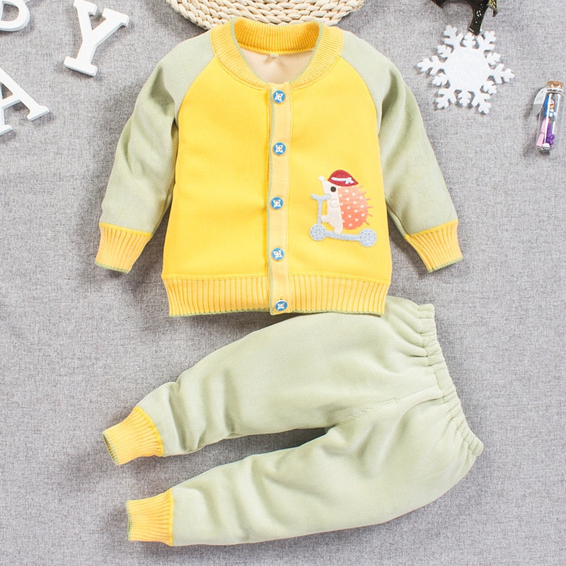 Baby Clothes Sets Boys Girls Cotton Outfit Knit Clothing Suit Kids Girls Knitted Jacket+Pants 2Pcs - Image 3