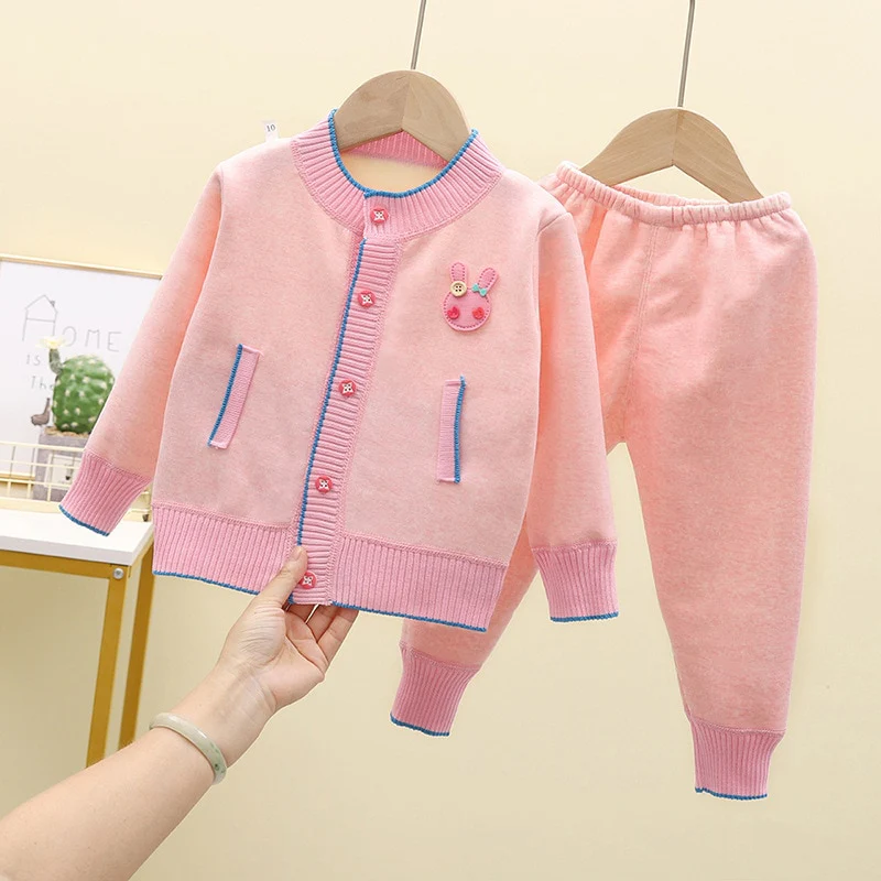 Baby Clothes Sets Boys Girls Cotton Outfit Knit Clothing Suit Kids Girls Knitted Jacket+Pants 2Pcs - Image 8