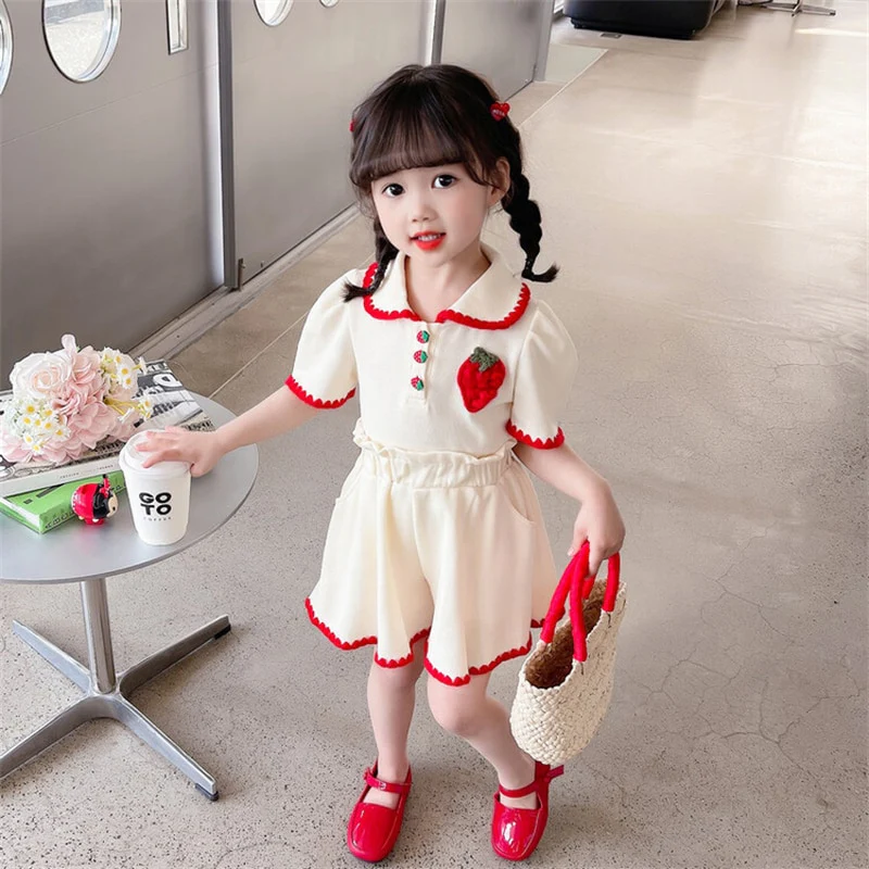 Baby Girls Clothing Sets Summer Children T Shirt Shorts 2 Pieces Suit