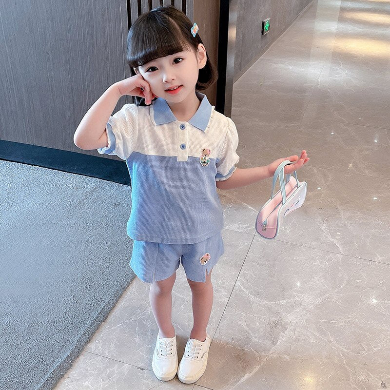 Baby Girls Clothing Sets Summer Children T Shirt Shorts 2 Pieces Suit - Image 3