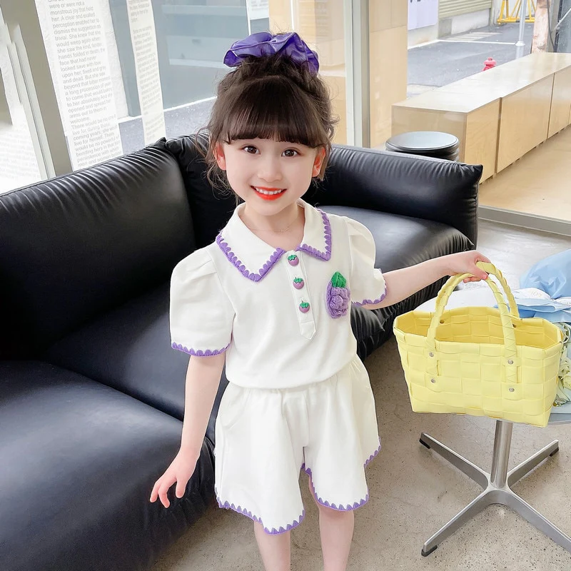 Baby Girls Clothing Sets Summer Children T Shirt Shorts 2 Pieces Suit - Image 5