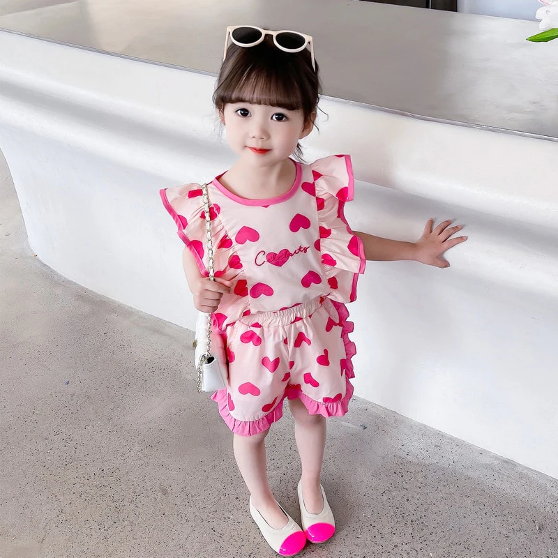 Baby Girls Clothing Sets Summer Children T Shirt Shorts 2 Pieces Suit - Image 6
