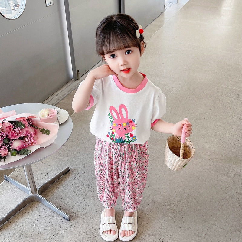 Baby Girls Clothing Sets Summer Children T Shirt Shorts 2 Pieces Suit - Image 7