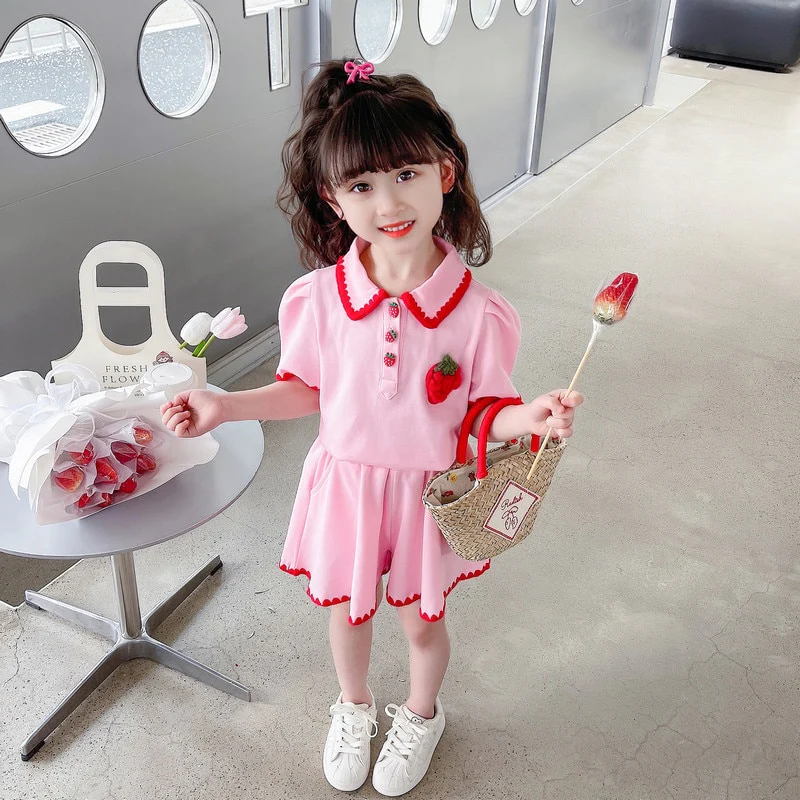 Baby Girls Clothing Sets Summer Children T Shirt Shorts 2 Pieces Suit - Image 8