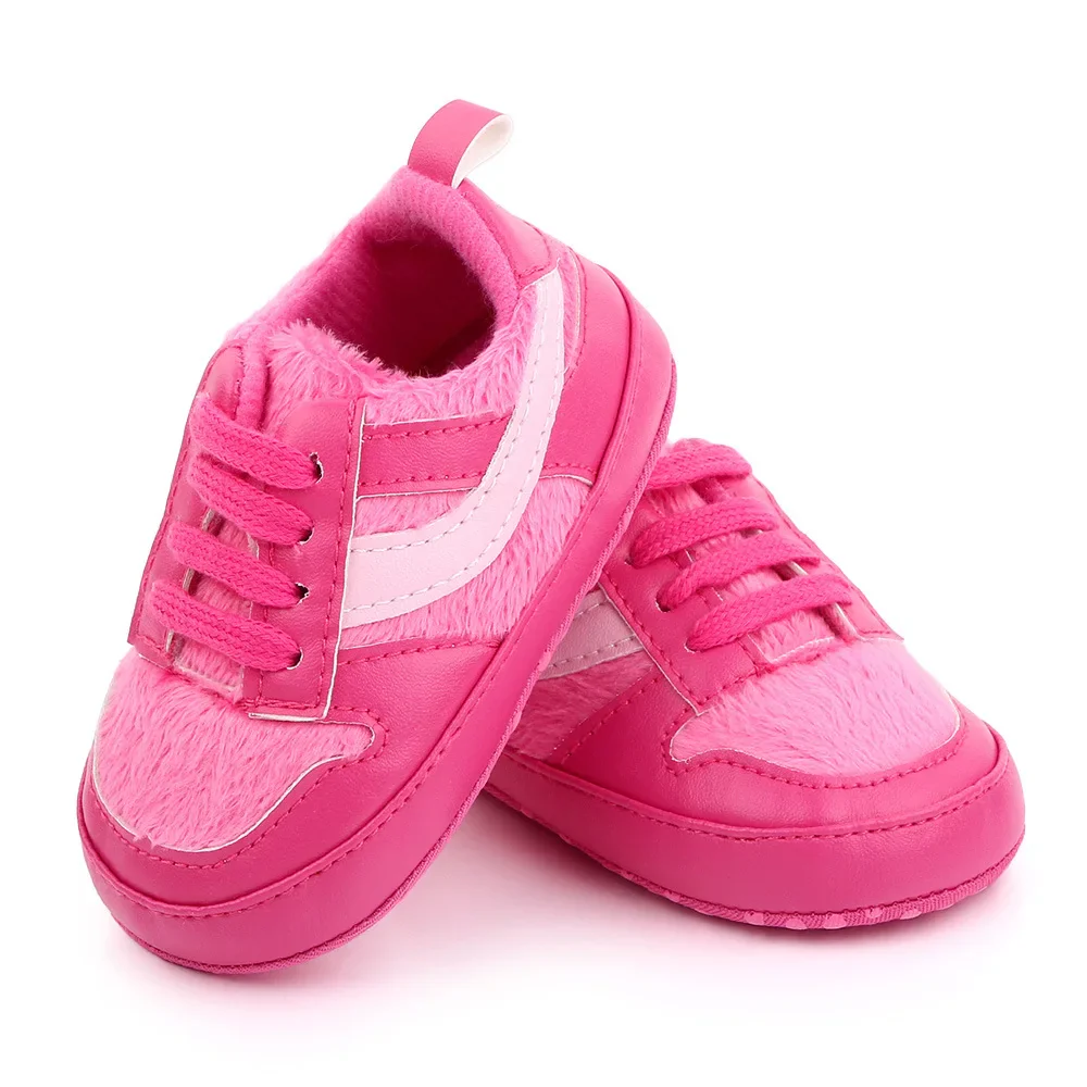 Baby Shoes Newborn Boys Sneaker Girls Two Striped First Walkers Kids Toddlers Lace Up PU Leather Soft Soles Sneakers 0-18 Months - Image 10
