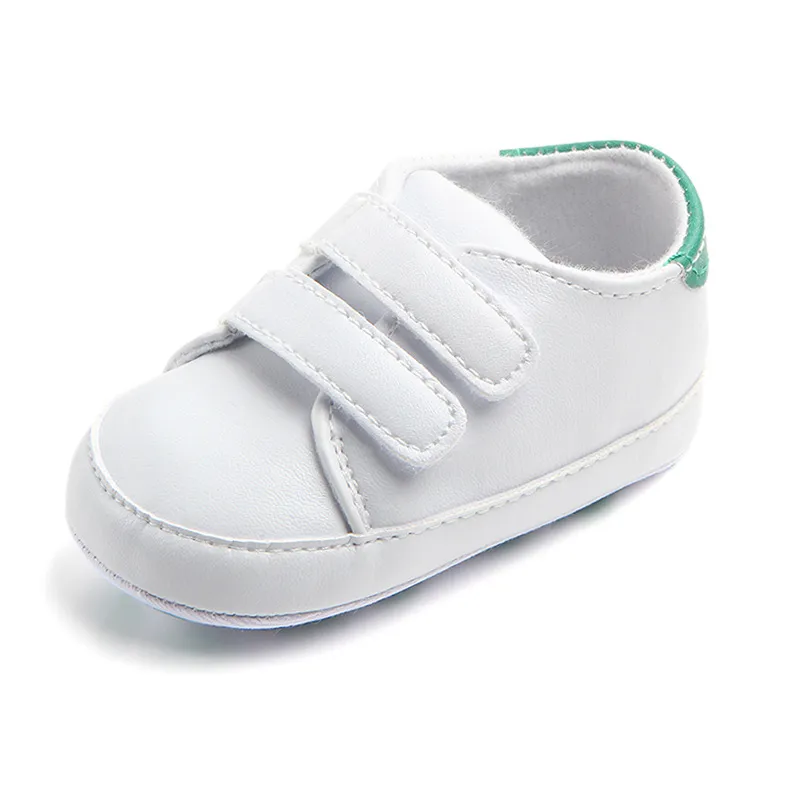 Baby Shoes Newborn Boys Sneaker Girls Two Striped First Walkers Kids Toddlers Lace Up PU Leather Soft Soles Sneakers 0-18 Months - Image 3