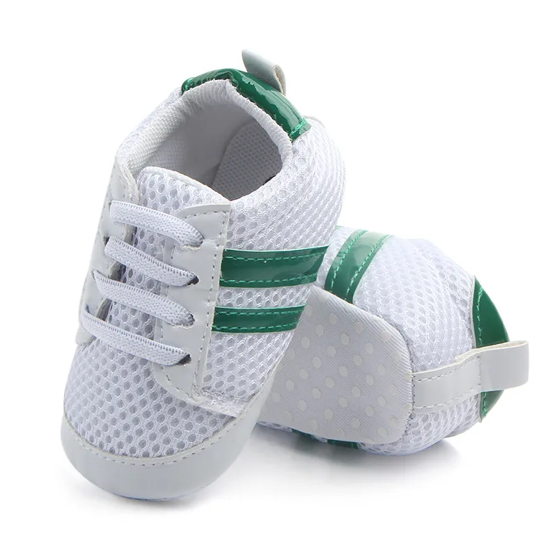 Baby Shoes Newborn Boys Sneaker Girls Two Striped First Walkers Kids Toddlers Lace Up PU Leather Soft Soles Sneakers 0-18 Months - Image 6