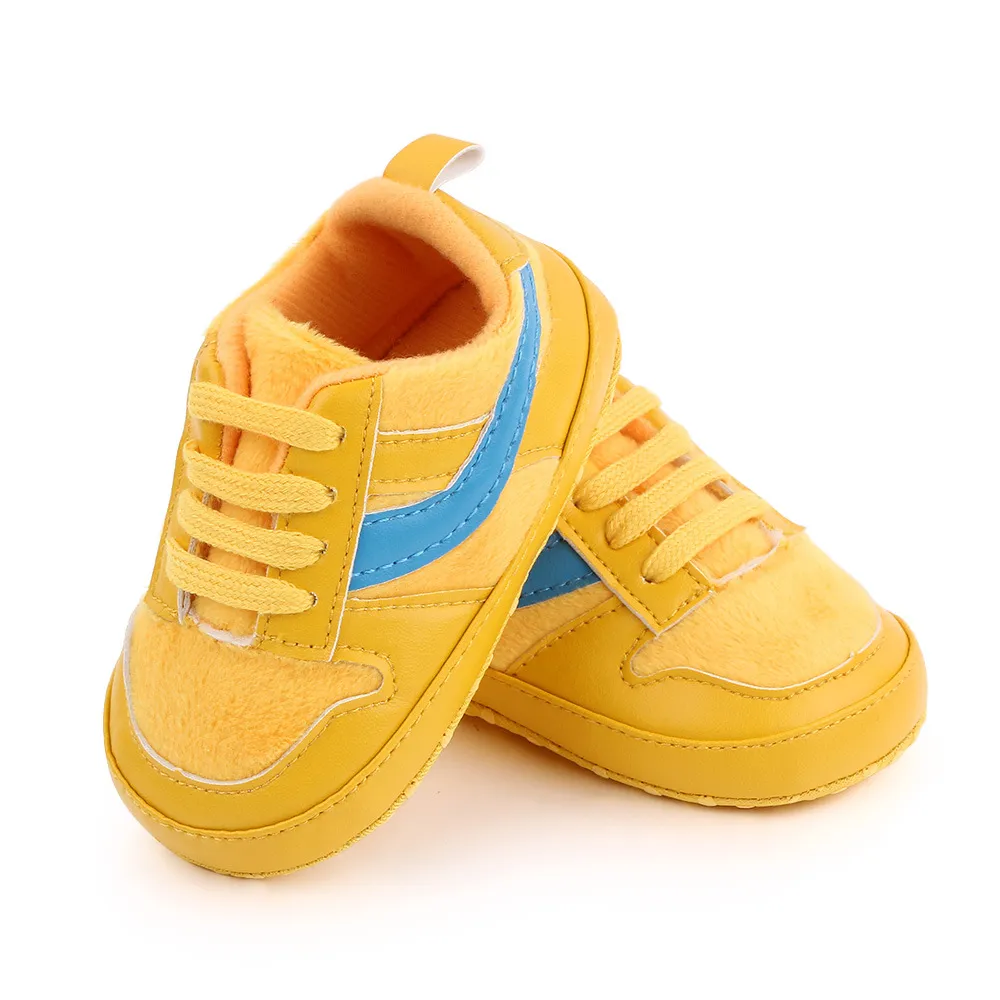 Baby Shoes Newborn Boys Sneaker Girls Two Striped First Walkers Kids Toddlers Lace Up PU Leather Soft Soles Sneakers 0-18 Months - Image 9