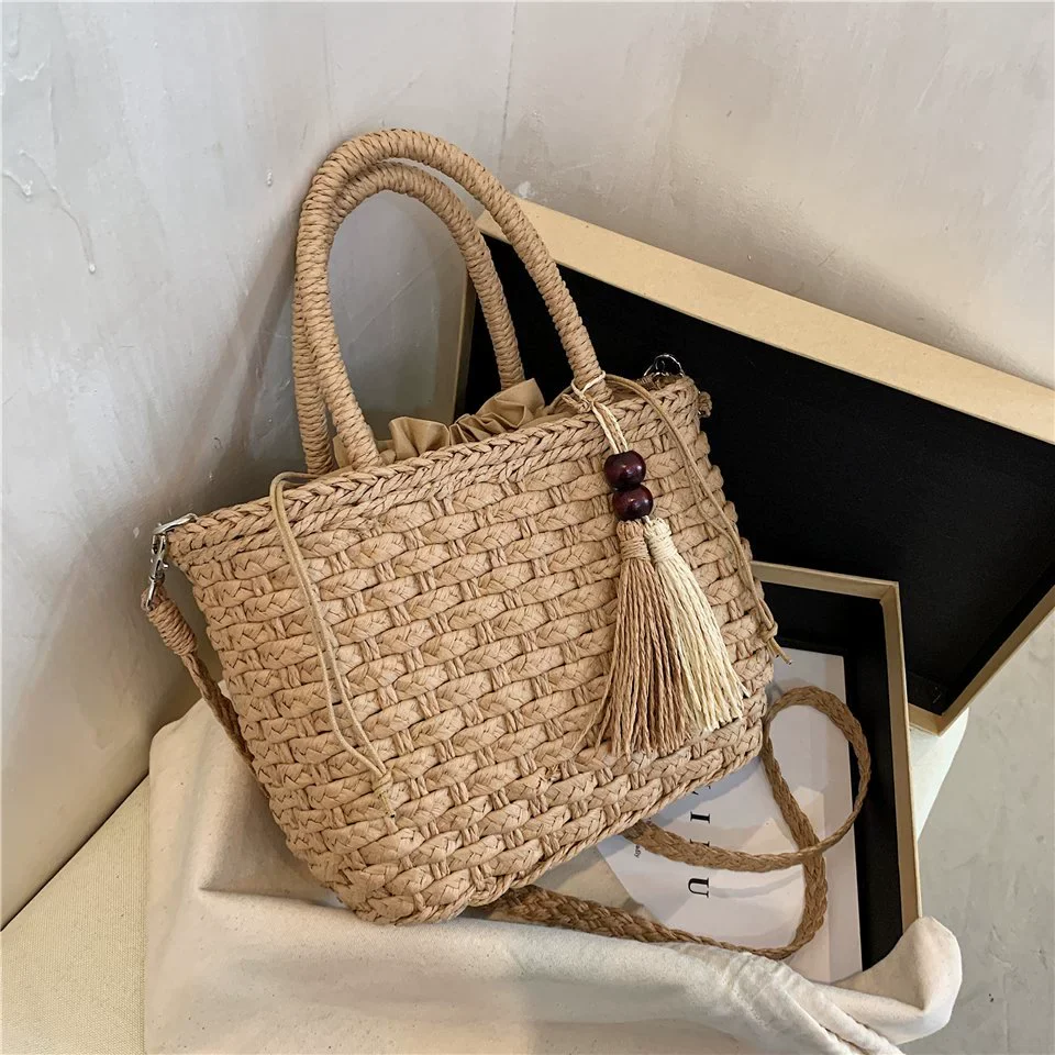 Bag Female K-style Seaside Vacation Tassel Straw Woven Bag - Image 4