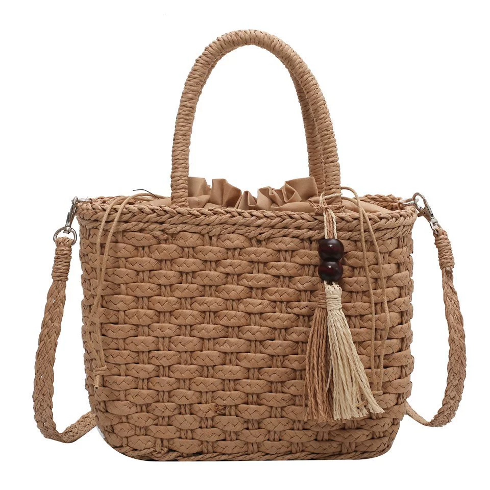 Bag Female K-style Seaside Vacation Tassel Straw Woven Bag - Image 6
