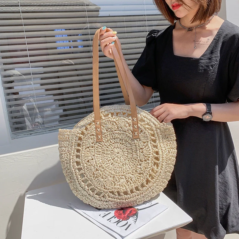 Bag Female Online Influencer round Seaside Holiday Straw Woven Bag - Image 3