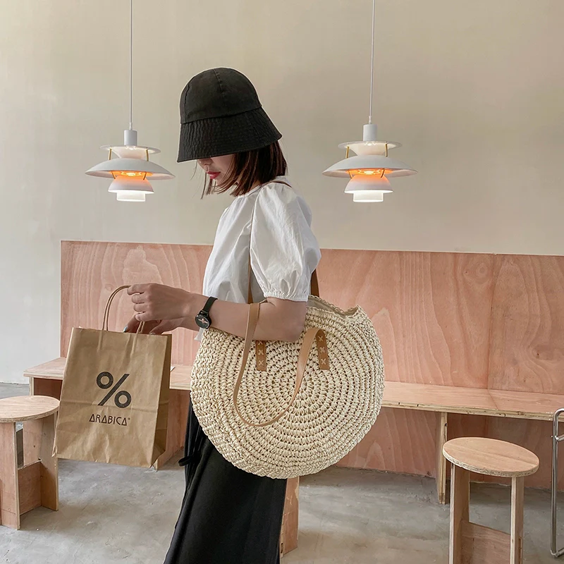 Bag Female Online Influencer round Seaside Holiday Straw Woven Bag - Image 4