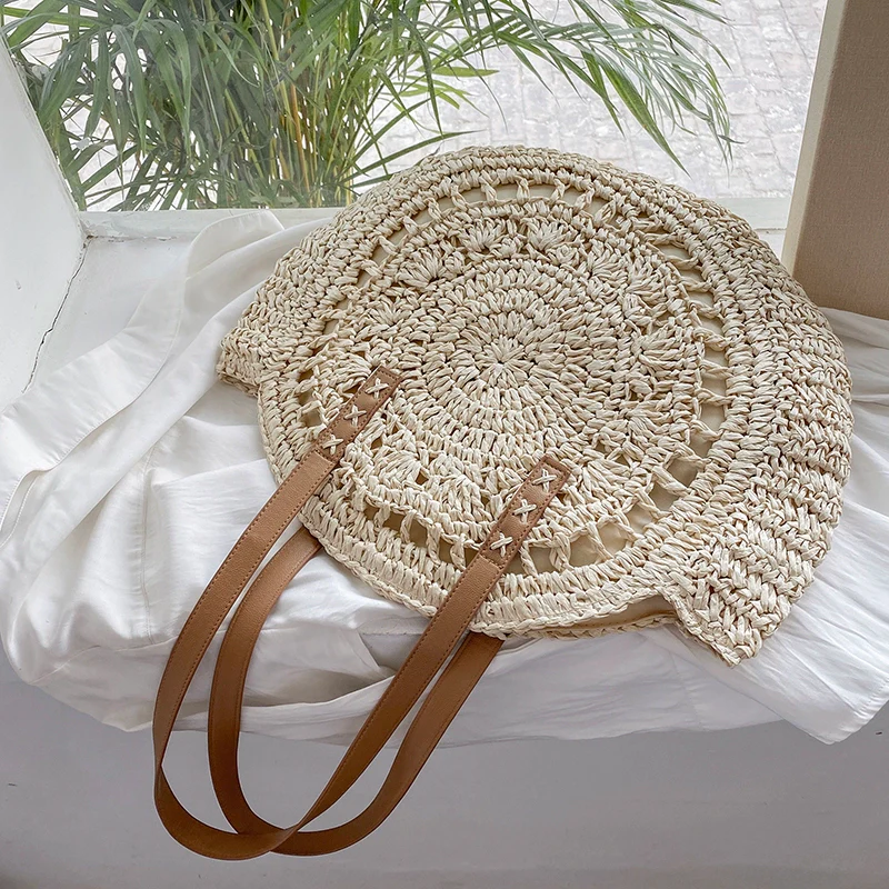 Bag Female Online Influencer round Seaside Holiday Straw Woven Bag - Image 9
