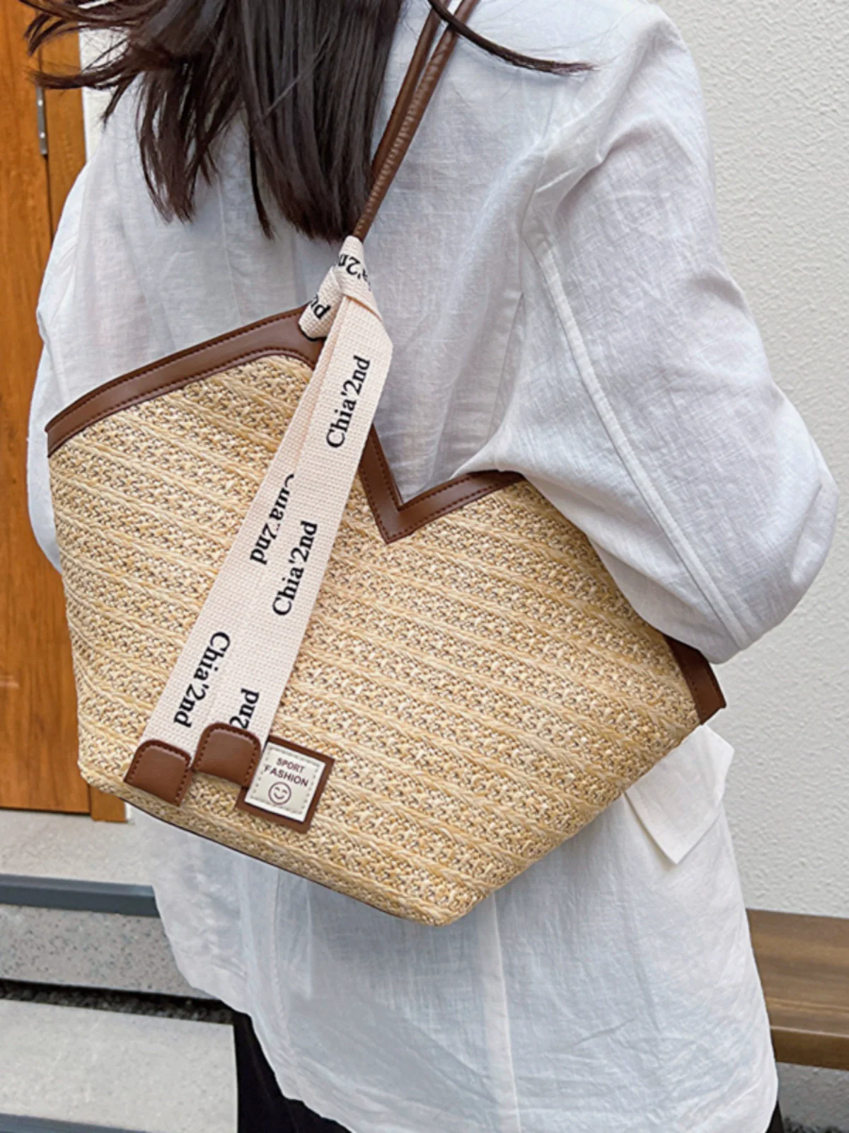 Bag Female Summer Seaside Beach Work Clothing Straw Woven Bag - Image 4