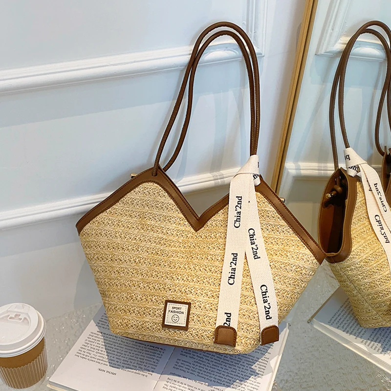 Bag Female Summer Seaside Beach Work Clothing Straw Woven Bag - Image 7
