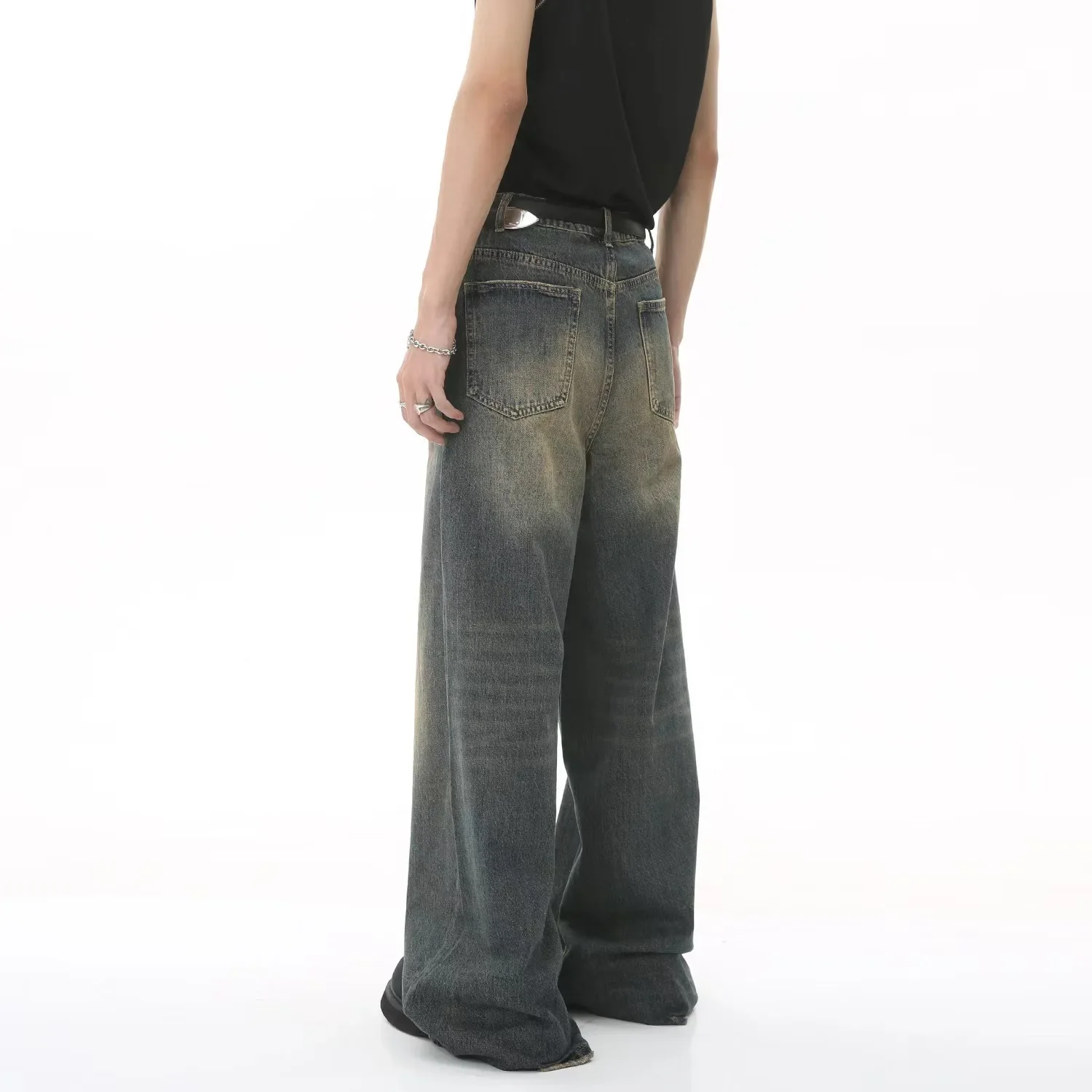 Baggy jeans men Mopping pants jeans Men's Denim Pant Nostalgic Washed Male Jeans Straight Casual Menwear Loose Wide Leg Trousers - Image 4