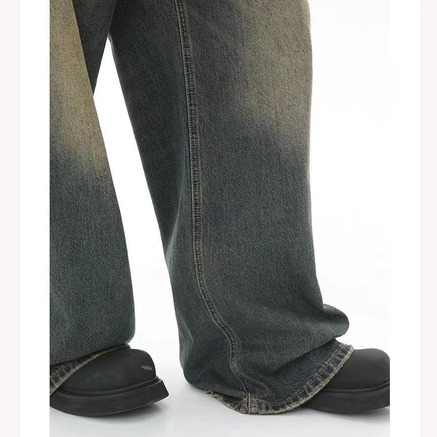 Baggy jeans men Mopping pants jeans Men's Denim Pant Nostalgic Washed Male Jeans Straight Casual Menwear Loose Wide Leg Trousers - Image 5
