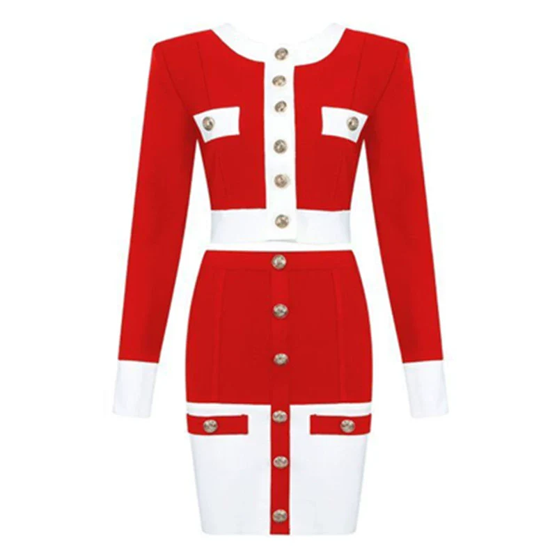 Bandage Long-Sleeve Elegant-Piece Set - Image 9