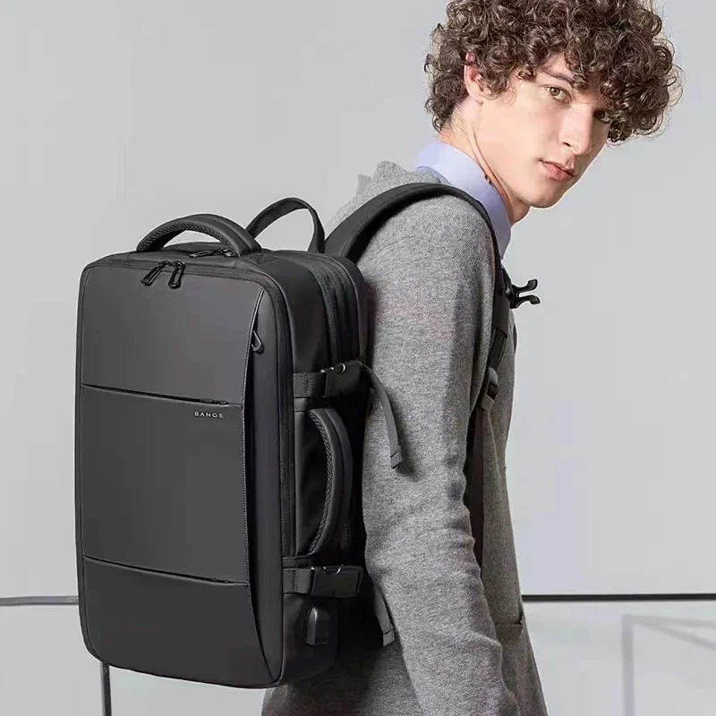 BANGE Travel Backpack Men Business Backpack School Expandable USB Bag Large Capacity 17.3 Laptop Waterproof Fashion Backpack - Image 6
