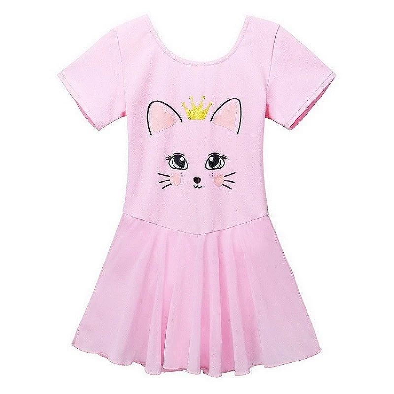 BAOHULU Cotton Dress for Girls Sleeveless Ballet Pink Color Ballet Tutu Carton Print Princess Dance Wear Ballerina Pink Dress - Image 7