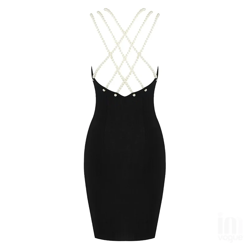 Bare Back Slim-Fit Party Party Dress Bandage Dress - Image 3