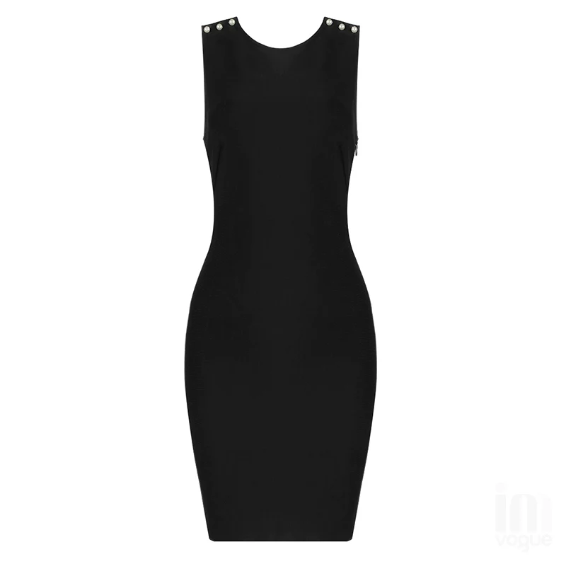 Bare Back Slim-Fit Party Party Dress Bandage Dress - Image 4