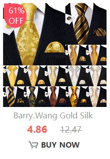 Barry.Wang Gold Silk Mens Tie Hanky Cufflinks Set Yellow Beige Orange Luxury Jacquard Necktie For Male Wedding Business Party - Image 20