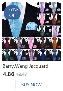 Barry.Wang Gold Silk Mens Tie Hanky Cufflinks Set Yellow Beige Orange Luxury Jacquard Necktie For Male Wedding Business Party - Image 27