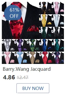 Barry.Wang Gold Silk Mens Tie Hanky Cufflinks Set Yellow Beige Orange Luxury Jacquard Necktie For Male Wedding Business Party - Image 28