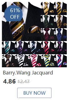 Barry.Wang Gold Silk Mens Tie Hanky Cufflinks Set Yellow Beige Orange Luxury Jacquard Necktie For Male Wedding Business Party - Image 30