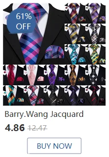 Barry.Wang Gold Silk Mens Tie Hanky Cufflinks Set Yellow Beige Orange Luxury Jacquard Necktie For Male Wedding Business Party - Image 31