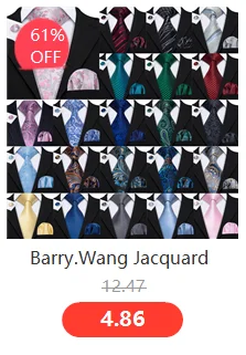 Barry.Wang Gold Silk Mens Tie Hanky Cufflinks Set Yellow Beige Orange Luxury Jacquard Necktie For Male Wedding Business Party - Image 37