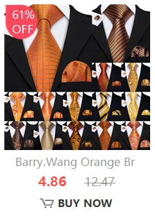 Barry.Wang Gold Silk Mens Tie Hanky Cufflinks Set Yellow Beige Orange Luxury Jacquard Necktie For Male Wedding Business Party - Image 22