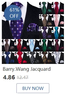 Barry.Wang Gold Silk Mens Tie Hanky Cufflinks Set Yellow Beige Orange Luxury Jacquard Necktie For Male Wedding Business Party - Image 32
