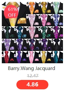 Barry.Wang Gold Silk Mens Tie Hanky Cufflinks Set Yellow Beige Orange Luxury Jacquard Necktie For Male Wedding Business Party - Image 43