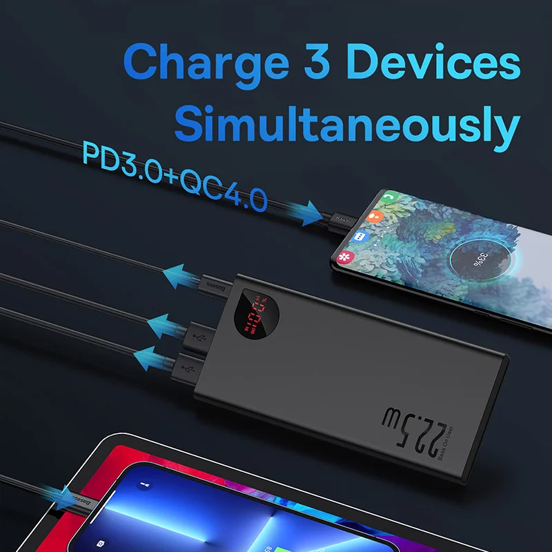 Baseus Power Bank 10000mAh with 22.5W PD Fast Charging Powerbank Portable Battery Charger For iPhone 15 14 13 12 Pro Max Xiaomi - Image 6