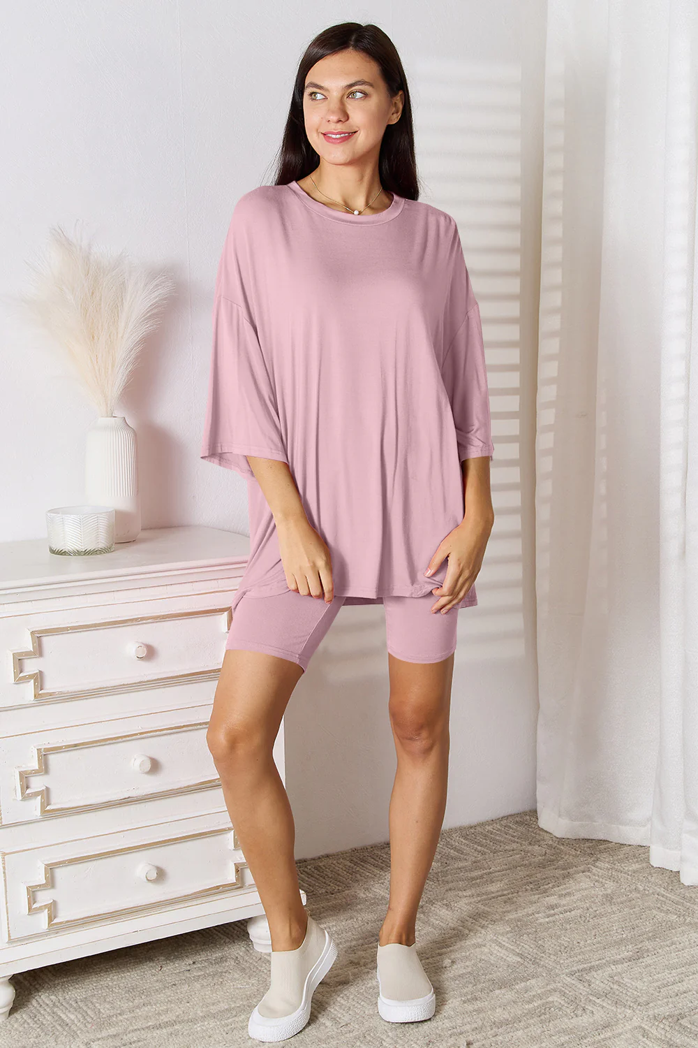 Basic Bae Full Size Soft Rayon Three-Quarter Sleeve Top and Shorts Set - Image 29