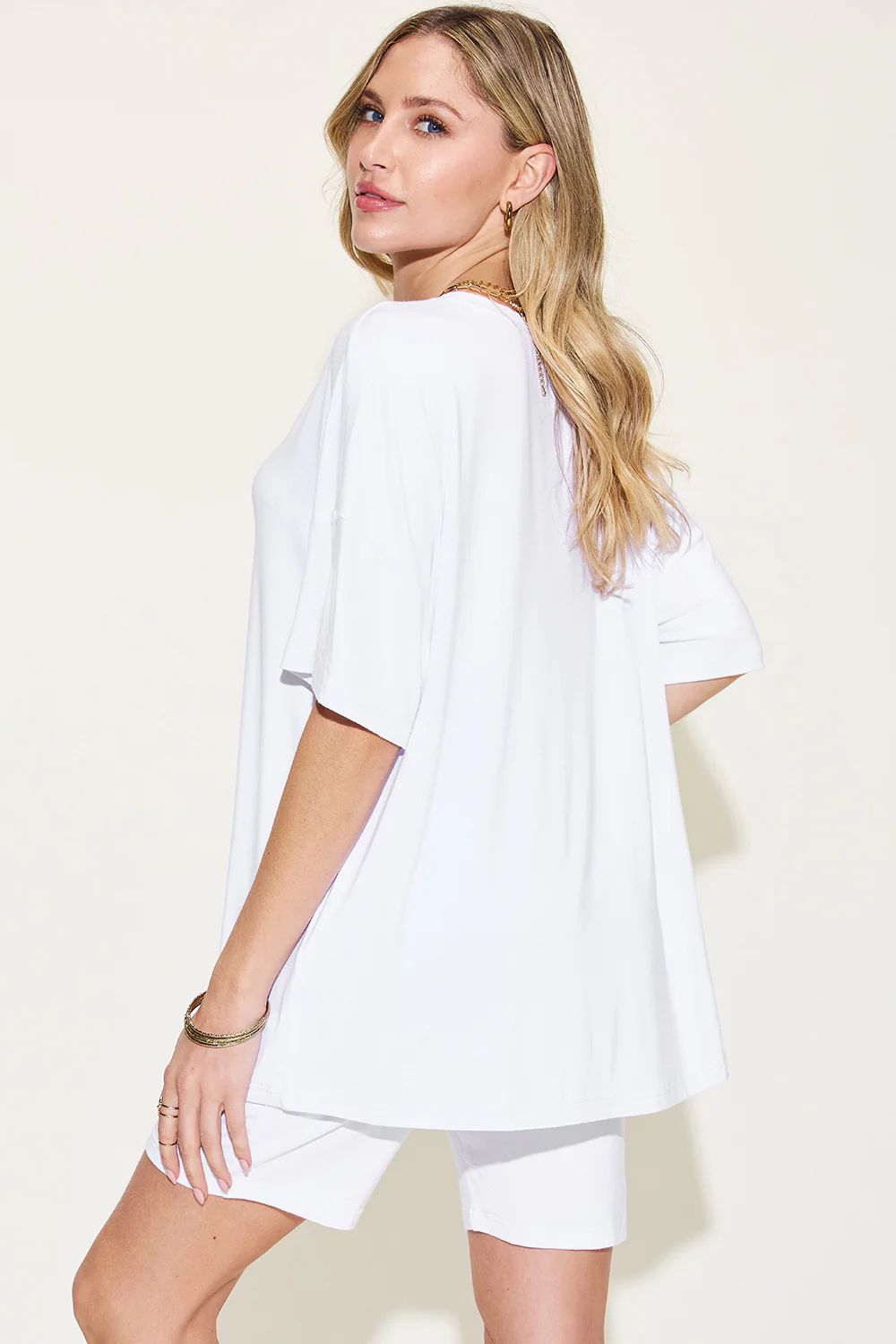 Basic Bae Full Size V-Neck Drop Shoulder Short Sleeve T-Shirt and Shorts Set - Image 11