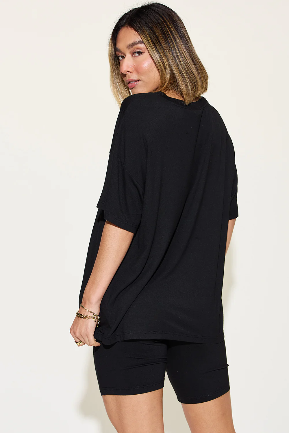 Basic Bae Full Size V-Neck Drop Shoulder Short Sleeve T-Shirt and Shorts Set - Image 22