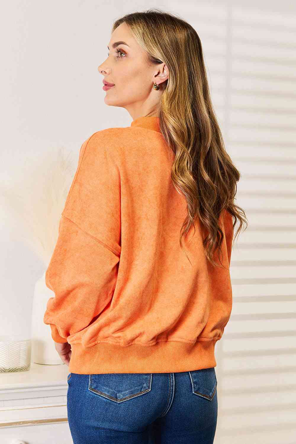 Basic Bae Round Neck Dropped Shoulder Sweatshirt - Image 2