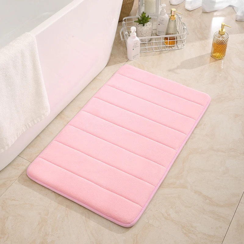 Bathroom Bath Mat 3D Cobblestone Embossed Non Slip Mat Floor Rug Water Absorbent Doormat Memory Foam Cobblestone Foot Mat - Image 2