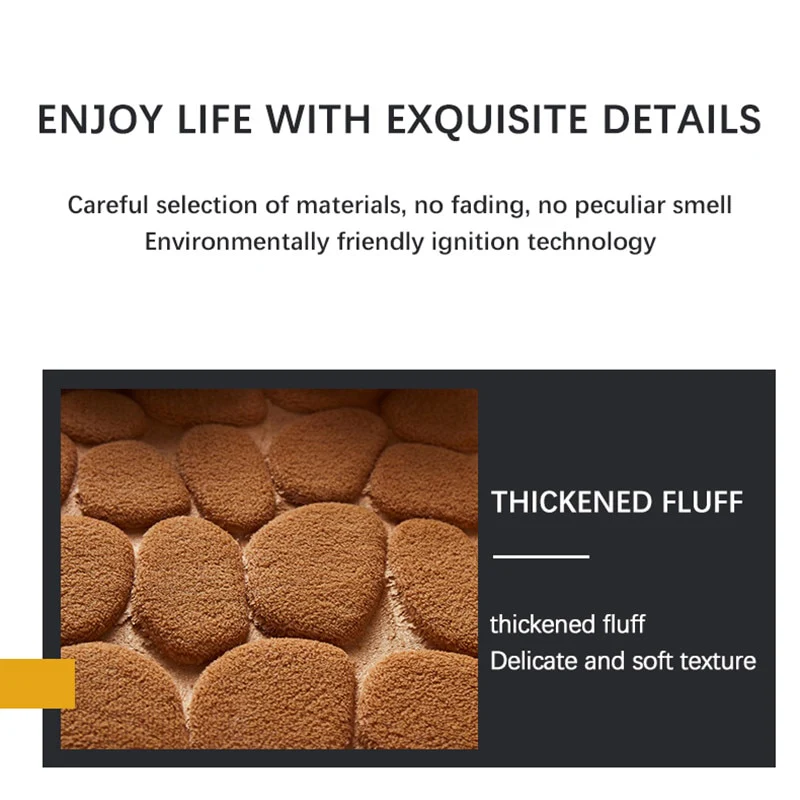 Bathroom Bath Mat Cobblestone Embossed Non Slip Mat In Bathtub Floor Rug Shower Room Doormat Memory Foam Cobblestone Mat - Image 19