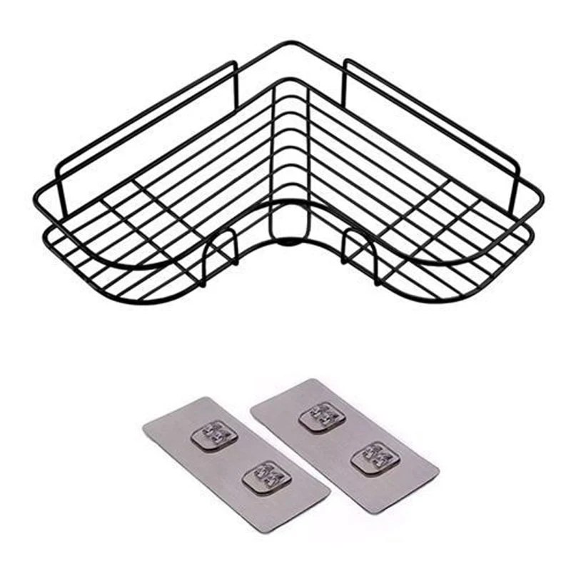 Bathroom Shelf Without Drilling Iron Shower Shelves Shampoo Storage Rack Cosmetic Holder Wall Mounted Shower Organizer - Image 5