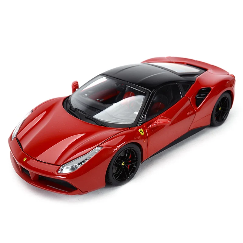 Bburago 1:18 488 GTB Refined Version Sports Car Static Simulation Die Cast Vehicles Collectible Model Car Toys - Image 2