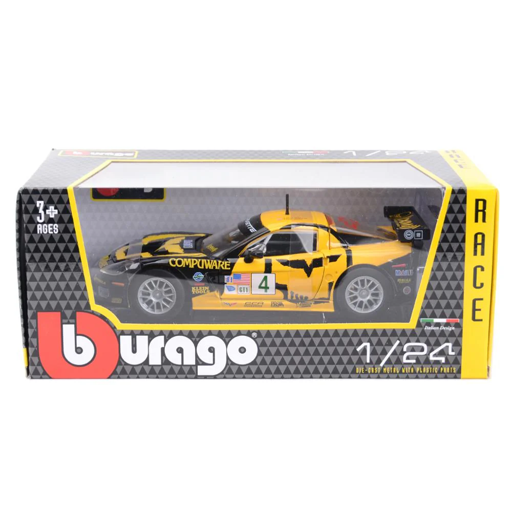 Bburago 1:24 Chevrolet Corvette C6R Racing Car Static Die Cast Vehicles Collectible Model Car Toys - Image 3