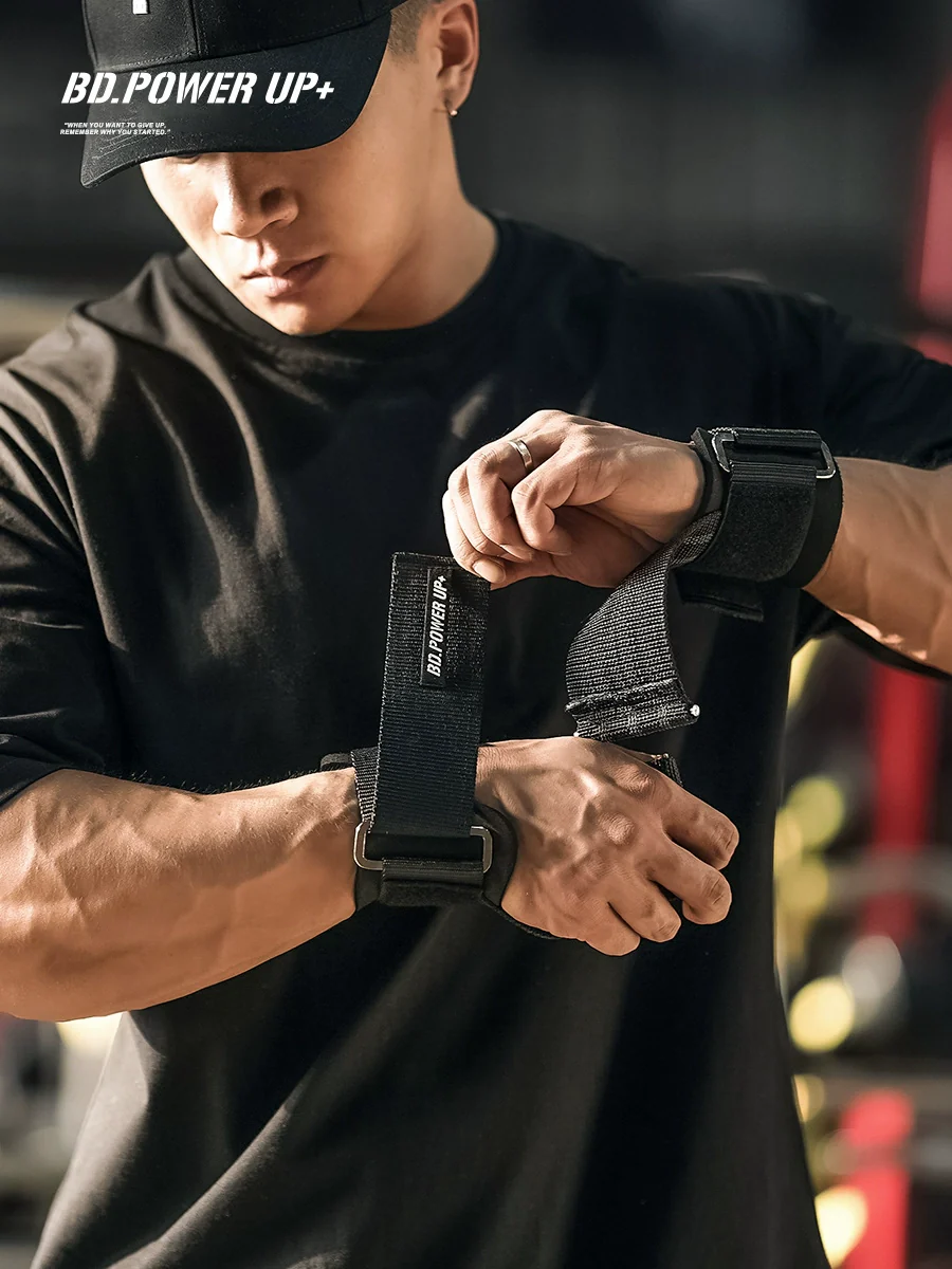 BD Bodybuilding Station Booster Belt Fitness Hard Pull Belt Pull-up Grip Belt Iron Non-Slip Gloves Borrow Wrist Guard - Image 2